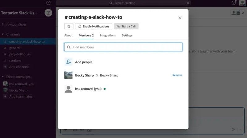Add people to a Slack channel.