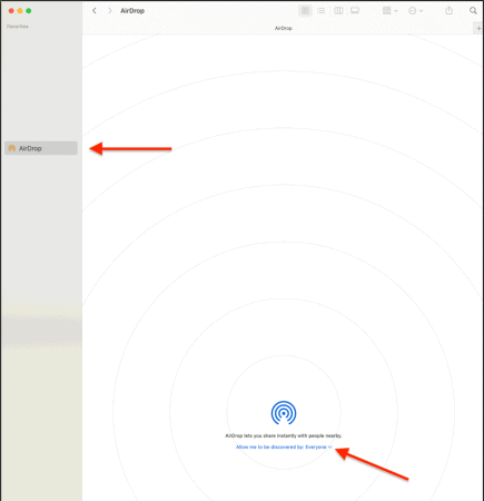 AirDrop on Mac.