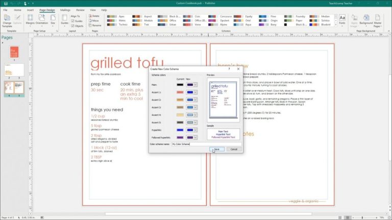 How to apply font schemes in Publisher?