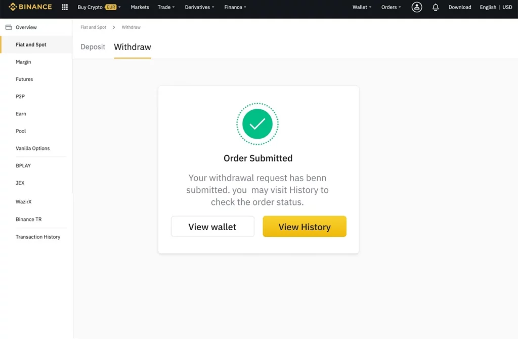withdraw money Binance 4