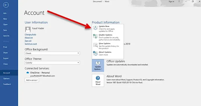 Fix loading error in Word.