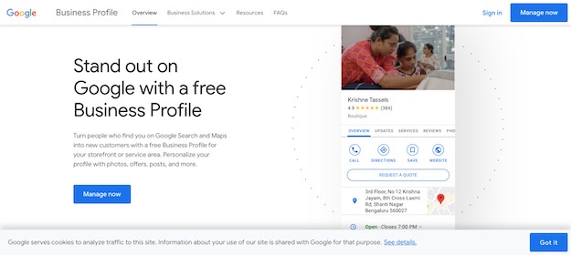 Include business in Google My Business