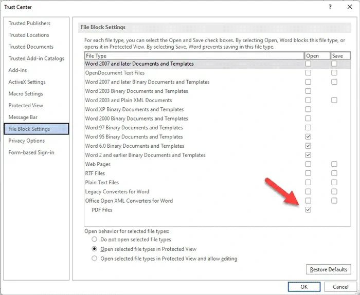 PDF Protected View Word 2