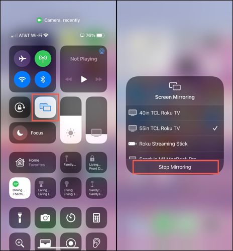 Stop Screen Mirroring from iPhone to Roku