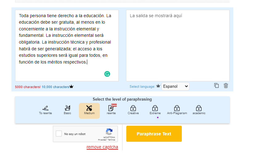 Parafrasear.org is the best paraphrasing software for Spanish writers