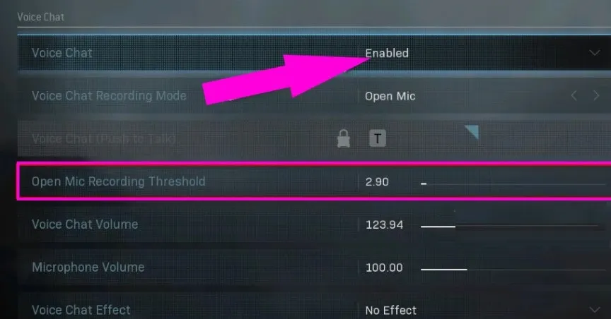 Enable voice chat.