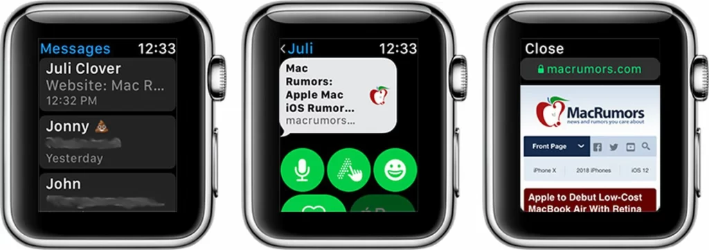 Apple Watch 2 hidden browser