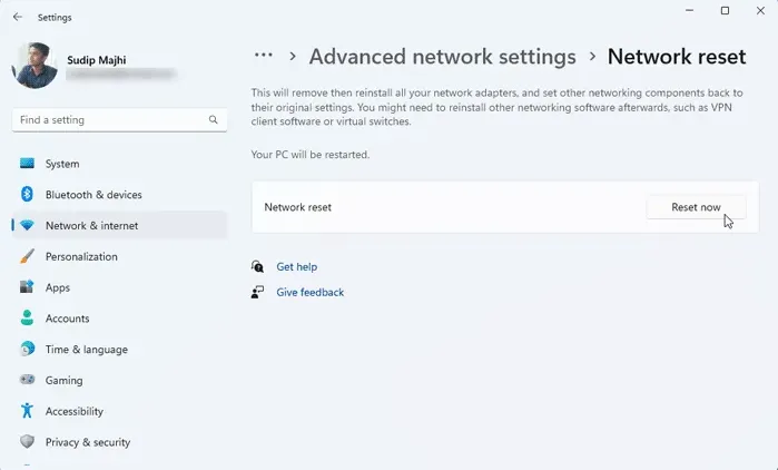 Reset network settings is the best to fix local area connection does not have valid IP configuration issue