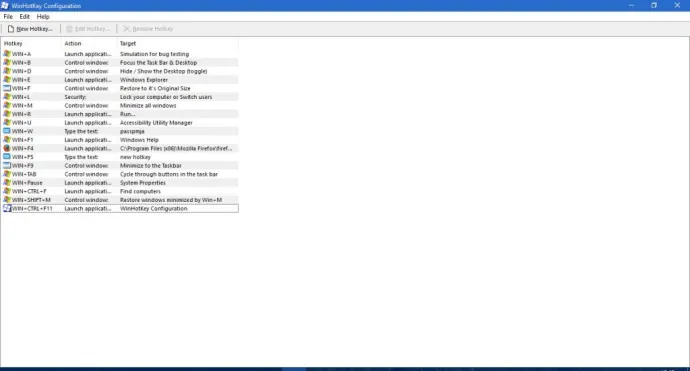 Windows default shortcuts.