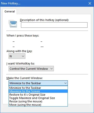 Quick access window.