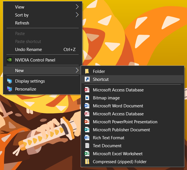 Create shortcuts.