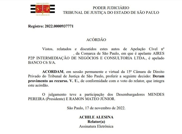Justice orders C6 Bank to return money to Bitcoin seller