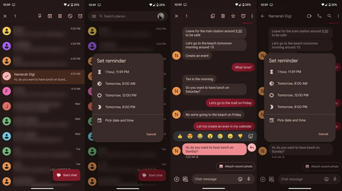 reminders messages Google Messages 2