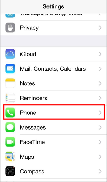 Phone settings.