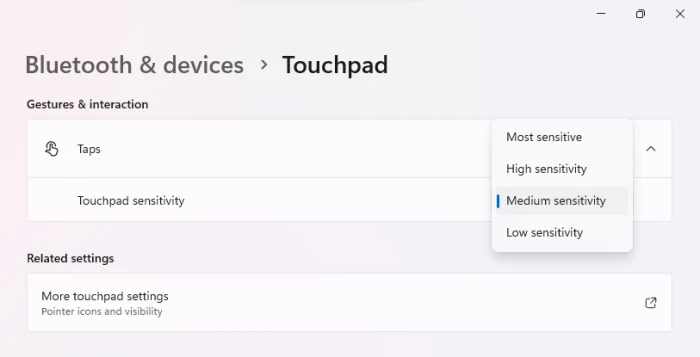 avoid touchpad delay Windows 2