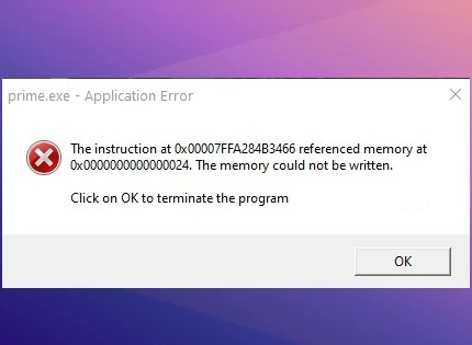 fix prime.exe error 1.5