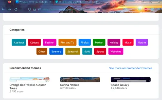 Install theme in Firefox