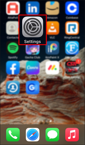 iPhone settings.