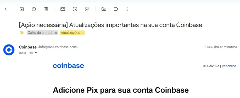 Coinbase, the largest crypto exchange in the US releases PIX for Brazilians