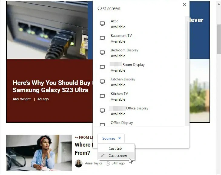 How to cast content from PC to TV via Chromecast?